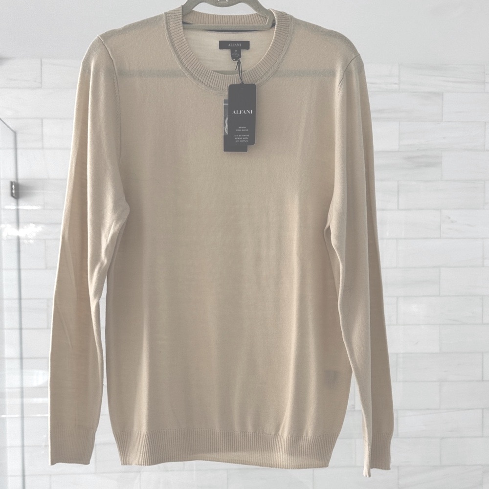 Men's Beige Crewneck Sweater NWT